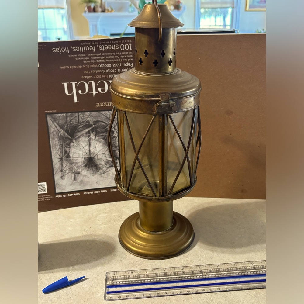 15” Antique Brass Ship Masthead Lantern - Nautical Oil Lamps